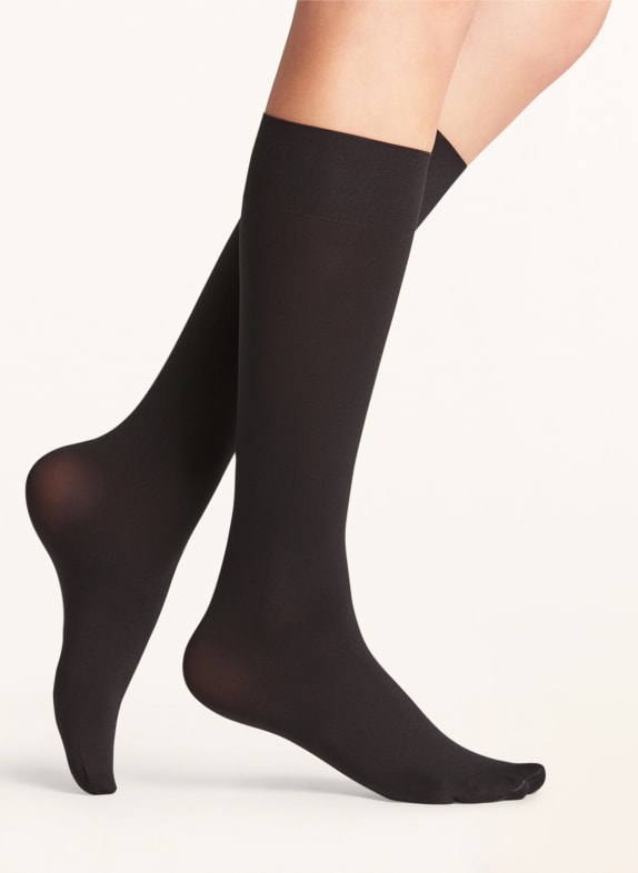 FALKE Knee-high stockings SEIDENGLATT 3009 BLACK