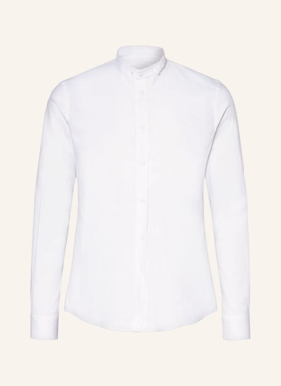 Gottseidank Trachten shirt slim fit with stand-up collar WHITE