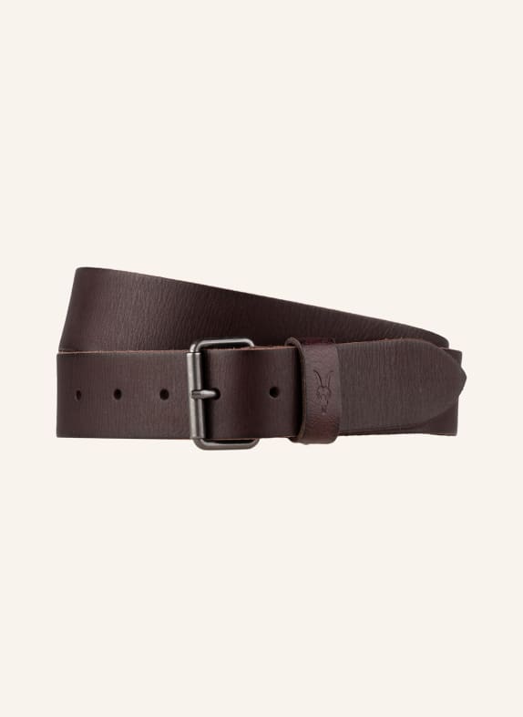 ALLSAINTS Leather belt DUNSTON DARK BROWN