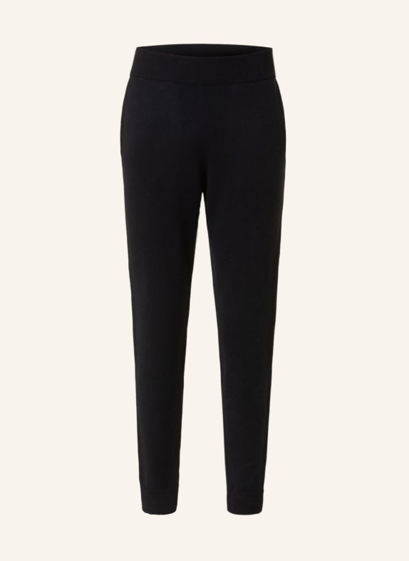 FALKE Knit trousers in jogger style extra slim fit made of cashmere DARK BLUE