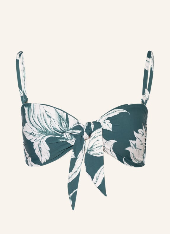 SEAFOLLY Bandeau-Bikini-Top FLEUR DE BLOOM DUNKELGRÜN/ WEISS