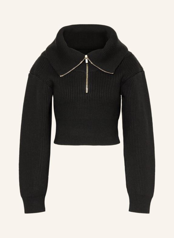 JACQUEMUS Half-zip sweater LA MAILLE RISOUL BLACK