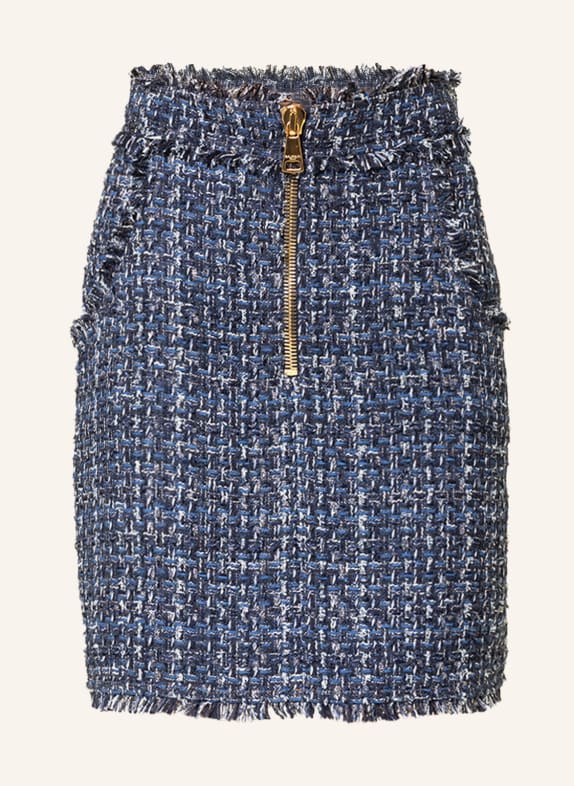 BALMAIN Tweed skirt with glitter thread BLUE