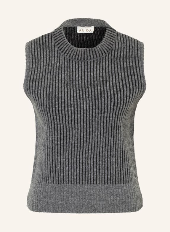 ROCKMACHERIN Sweater vest VRENI in merino wool DARK GRAY