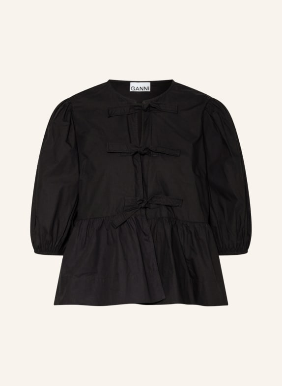 GANNI Blusenshirt SCHWARZ