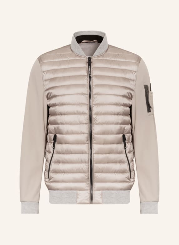 MILESTONE Quilted jacket SOAVE in mixed materials TAUPE
