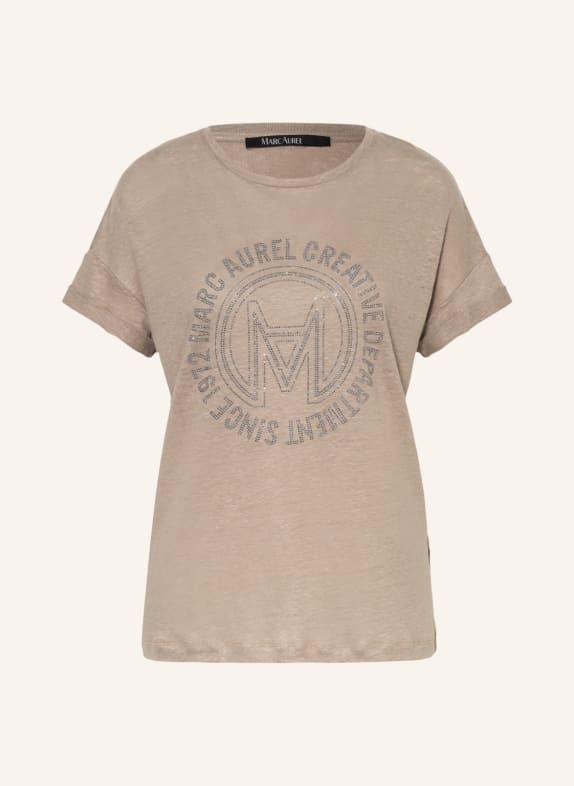 MARC AUREL T-Shirt aus Leinen mit Schmucksteinen