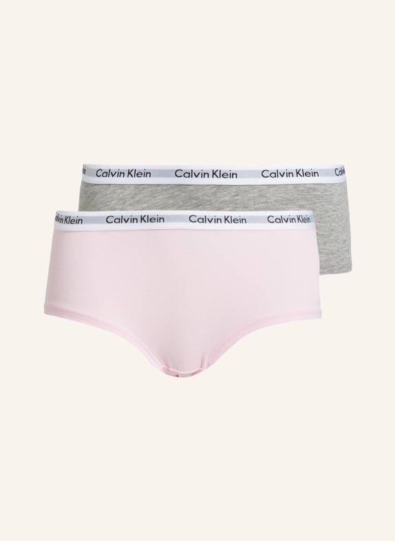 Calvin Klein Sada 2 kalhotek panty MODERN COTTON RŮŽOVÁ/ ŠEDÁ MELÍROVANÁ