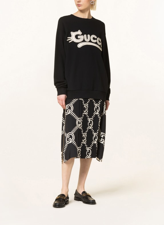 GUCCI Oversized-Sweatshirt mit Schmucksteinbesatz