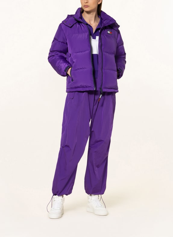 TOMMY JEANS Down jacket with removable hood PURPLE