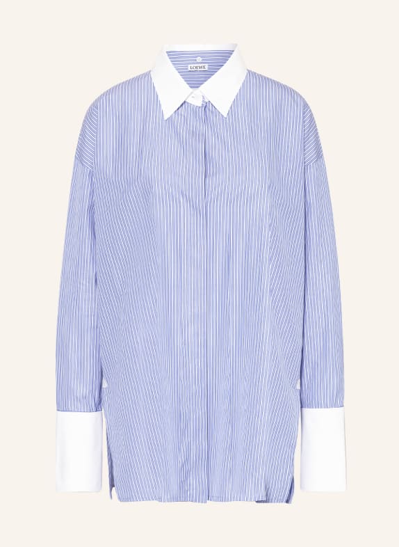 LOEWE Oversized shirt blouse BLUE/ WHITE