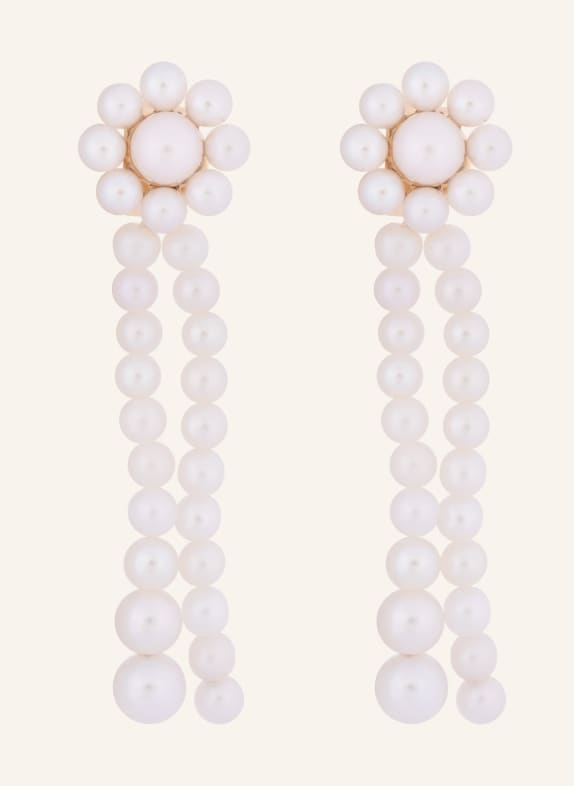 SOPHIE BILLE BRAHE Dangle earrings PROMENADE DE FLEUR WHITE/ GOLD
