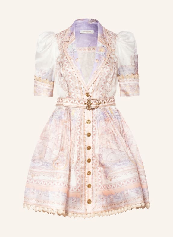 ZIMMERMANN Hemdblusenkleid HIGH TIDE mit Leinen und Seide