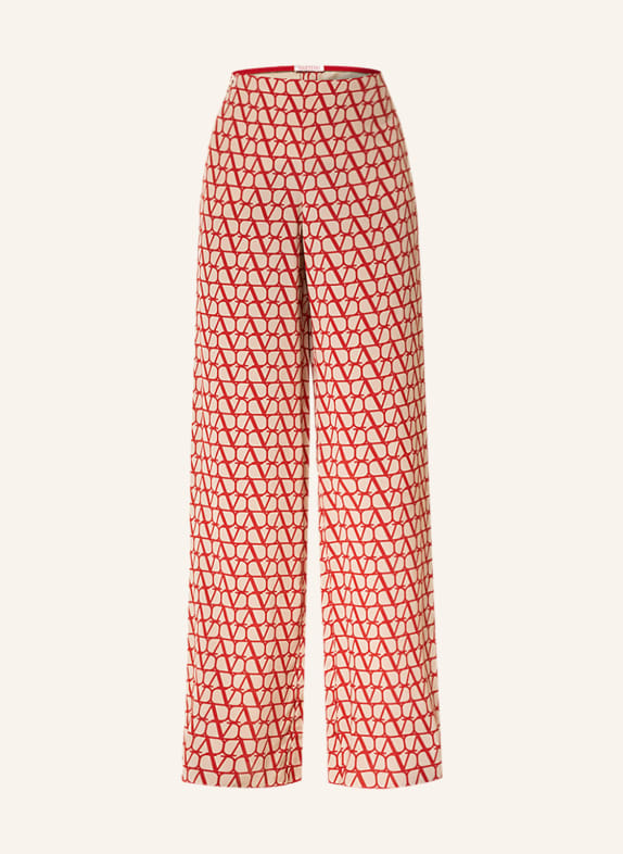 VALENTINO Wide leg trousers VLOGO made of silk