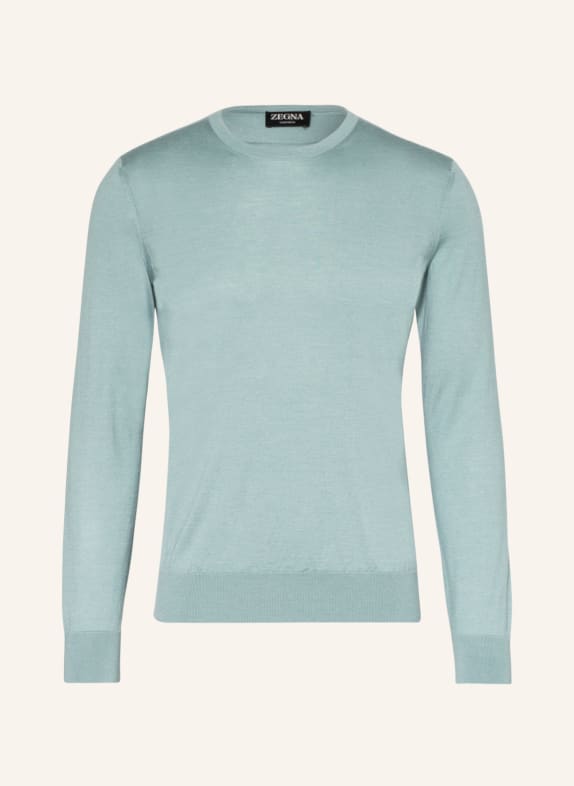 ZEGNA Cashmere sweater with silk LIGHT BLUE