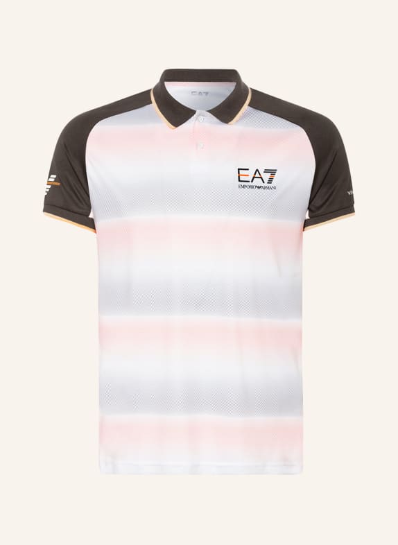 EA7 EMPORIO ARMANI T-Shirt WEISS/ ORANGE/ DUNKELGRAU