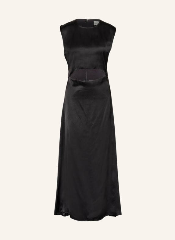 LOULOU STUDIO Silk dress COPAN with cut-out BLACK