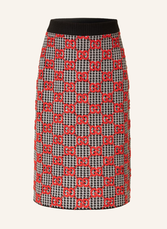 GUCCI Strickrock SCHWARZ/ WEISS/ ROT