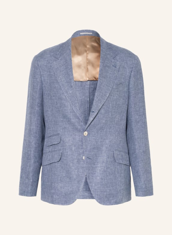BRUNELLO CUCINELLI Anzugsakko Extra Slim Fit mit Leinen BLAU/ WEISS