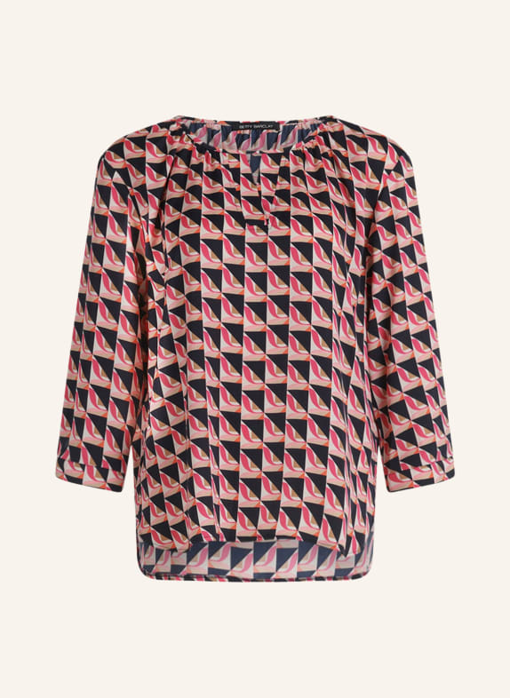 Betty Barclay Shirt blouse with 3/4 sleeves DARK BLUE/ PINK/ PINK