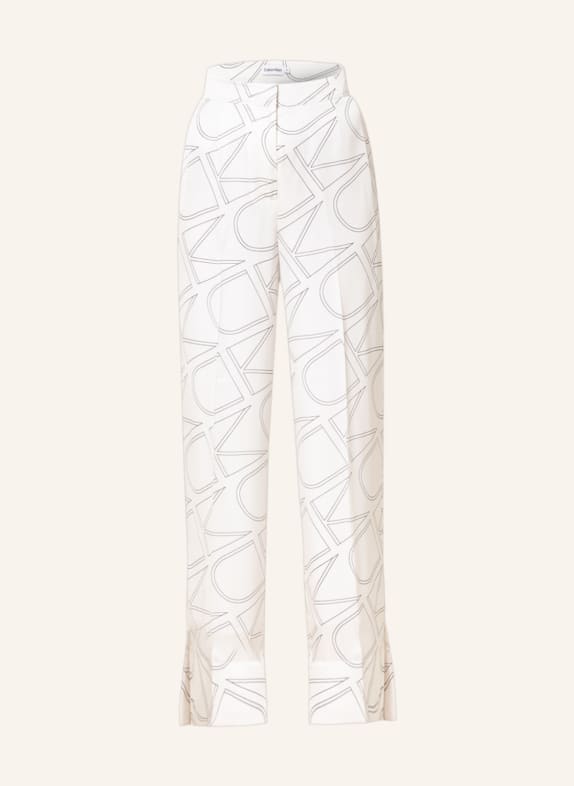 Calvin Klein Wide leg trousers WHITE/ BLACK