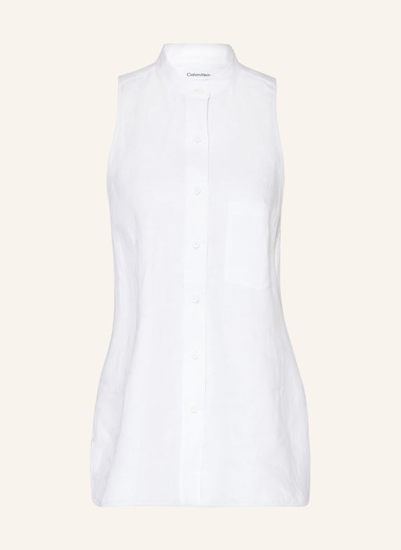 Calvin Klein Blouse top made of linen WHITE