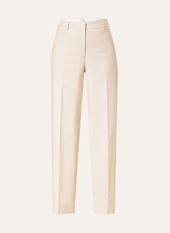Calvin Klein Wide leg trousers with linen BEIGE