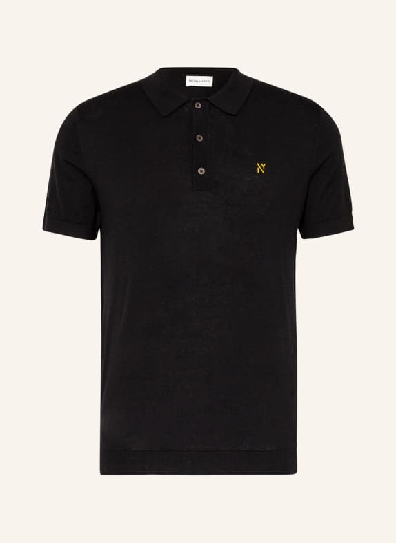 NOWADAYS Strick-Poloshirt mit Seide SCHWARZ