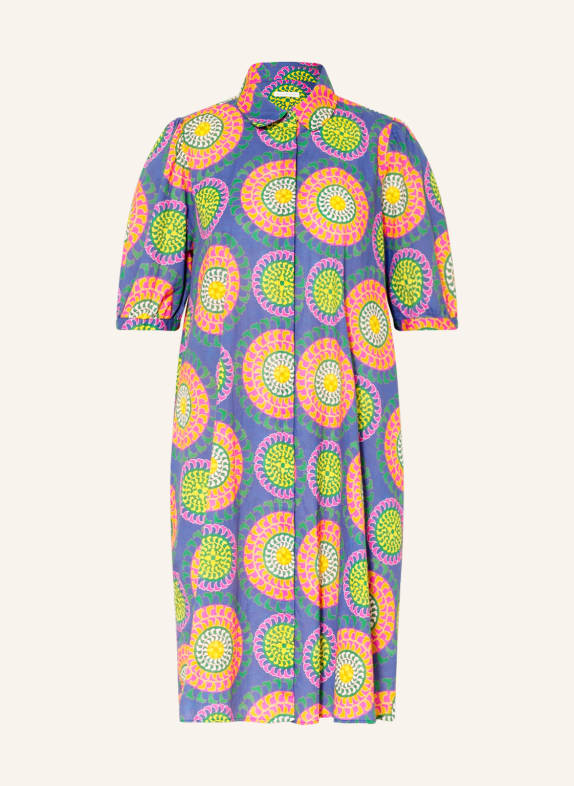 ROBERT FRIEDMAN Hemdblusenkleid BLAU/ GELB/ PINK