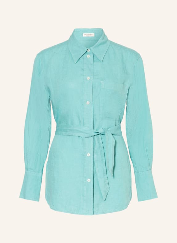 Marc O'Polo Shirt blouse made of linen TURQUOISE