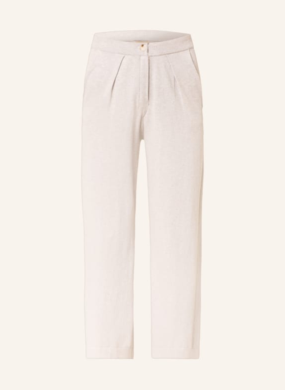 GITTA BANKO Knit trousers in jogger style with cashmere LIGHT GRAY