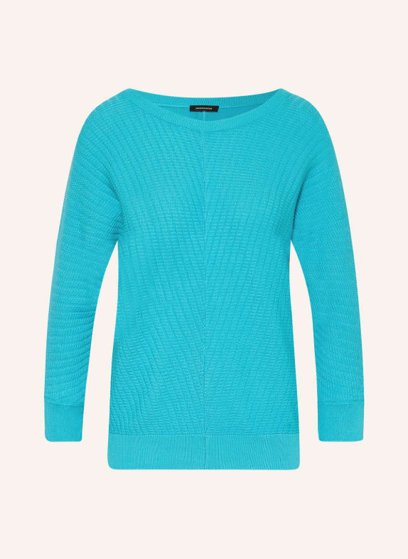 MORE & MORE Sweater with 3/4 sleeves TURQUOISE