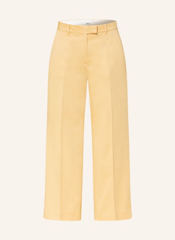 s.Oliver BLACK LABEL Wide leg trousers YELLOW