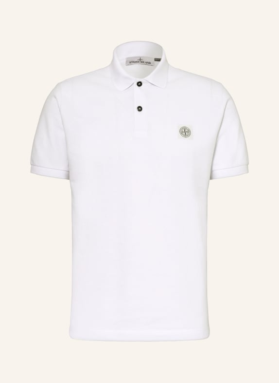 STONE ISLAND Piqué polo shirt regular fit WHITE