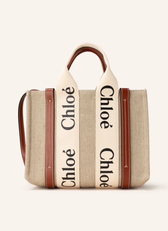 Chloé Shopper WOODY SMALL WHITE/BROWN
