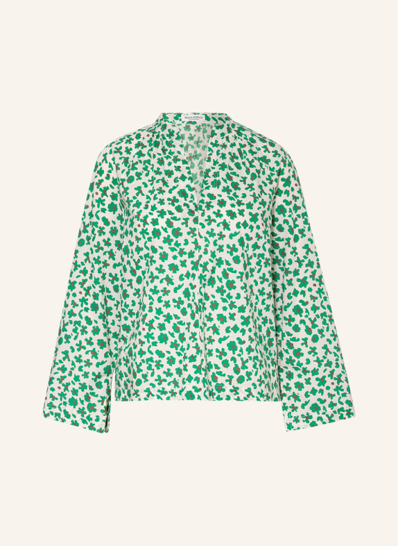 Marc O'Polo Shirt blouse ECRU/ GREEN/ BROWN