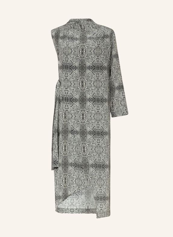 ENVELOPE 1976 One-Shoulder-Kleid aus Seide GRAU/ HELLGRAU