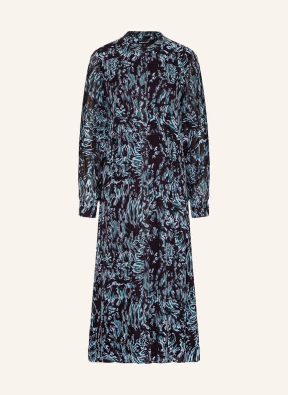 WHISTLES Hemdblusenkleid SCHWARZ/ PETROL/ HELLBLAU