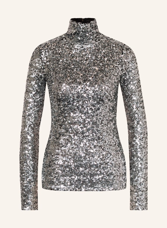PATRIZIA PEPE Long sleeve shirt with sequins SILVER