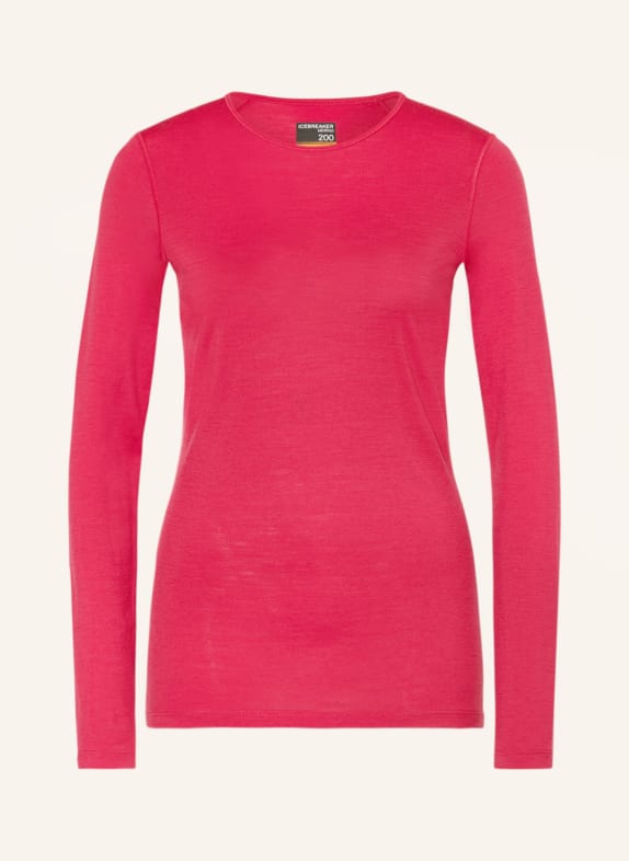 icebreaker Funktionswäsche-Shirt 200 OASIS aus Merinowolle PINK
