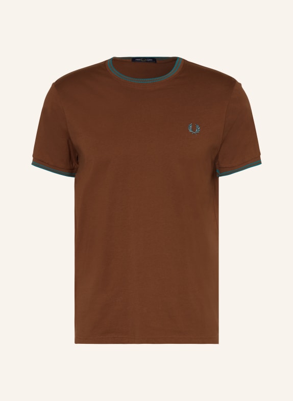 FRED PERRY T-Shirt M1588 COGNAC/ PETROL
