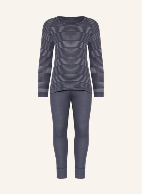 odlo Funktionswäsche-Set ACTIVE WARM ECO BLAUGRAU/ HELLLILA