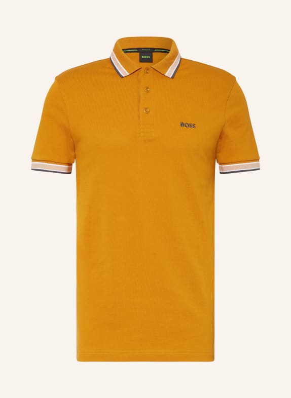 BOSS Piqué-Poloshirt PADDY CURVED Regular Fit DUNKELORANGE/ GRAU/ WEISS