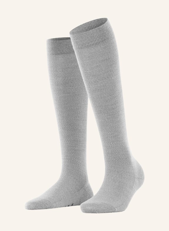 FALKE Knee high stockings SOFTMERINO with merino wool 3830 LIGHT GREY MEL.