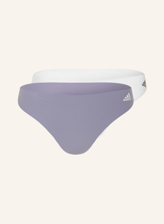 adidas 2-pack of high-waisted thongs WHITE/ BLUE GRAY