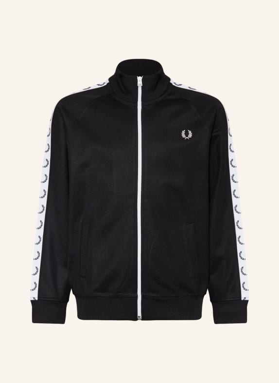 FRED PERRY Jacke mit Galonstreifen SCHWARZ/ WEISS