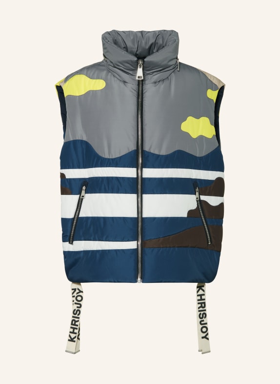 KHRISJOY Oversized-Weste GELB/ OLIV/ DUNKELBRAUN