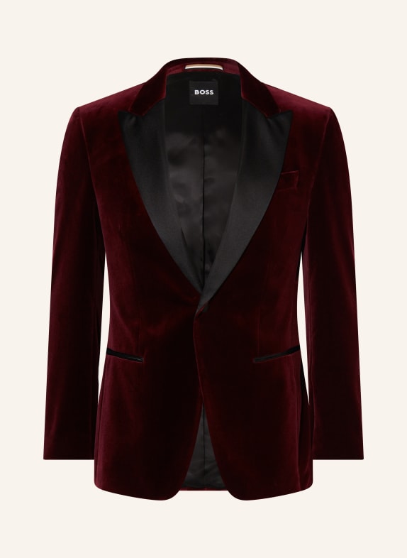 BOSS Smoking jacket HUTSON slim fit DARK RED/ BLACK