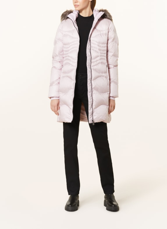 SPORTALM Down coat with detachable hood and faux fur LIGHT PINK