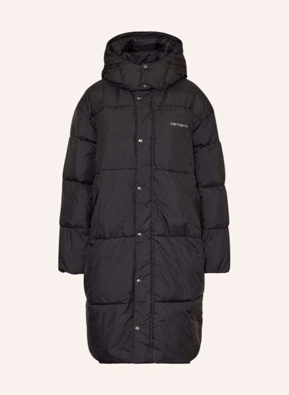 carhartt WIP Oversized quilted coat KILLINGTON with removable hood BLACK